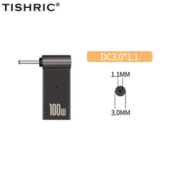 TISHRIC Laptop Power Charger Supply Connector Adapter PD 100W 5A  USB Type-C Female to DC Male For HP/Lenovo/DELL