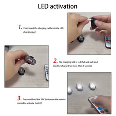 1-6PCS Wireless LED Drone Strobe Light for Motorcycle Car Bike Remote Control Warning Light Indicator Light USB Charging 8Colors