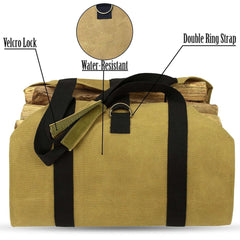 Large Capacity Firewood Storage Bag Waterproof Scratch-resistant Wood Log Carrier Outdoor Camping Firewood Holder Wood Carry Bag