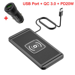 Car Wireless Charger Silicone Non-Slip Pad for iPhone 15 14 13 12 Samsung S24 S23 Xiaomi Car Phone Fast Induction Charging Pad