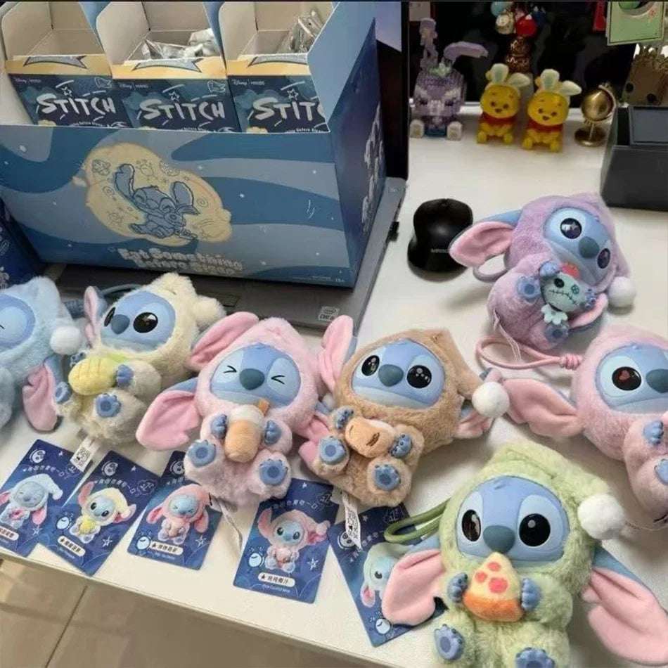 15CM New Stitch Eat Something Before Sleep Series Blind Box Plush Dolls Pendant Cute Doll Ornament Mystery Box Surprise Toy Gift
