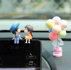 Car Accessories Cute Cartoon Couples Action Figure Figurines Balloon Ornament Auto Interior Dashboard for Girls Gifts