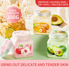 300g Big Fruit Body Scrub Suitable for Exfoliating, Bathing, Sea Salt, Tender and Smooth Skin, Mud Rubbing Treasure