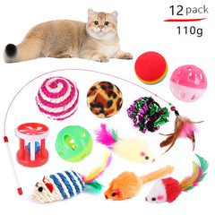 مجموعة ألعاب القطط المتنوعة من DualPet Kitten Toys، لعبة قطط مضحكة، عصا قطط من نبات السيزال، فأر، جرس، كرة، مستلزمات القطط، مجموعة من 20 قطعة
