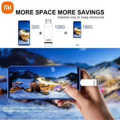 ذاكرة فلاش من شاومي بسعة 16 تيرابايت، بمنفذ USB 3.2 عالي السرعة، وبطاقة ذاكرة معدنية، وقرص فلاش، وذاكرة مقاومة للماء