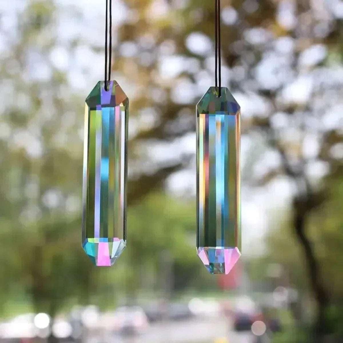 2 pcs sun catcher window prism pendant, Crystal rainbow manufacturing garden hanging ornament, home, garden art decoration