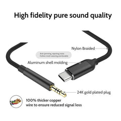 كابل صوت USB من النوع C إلى 3.5 مم AUX سماعة رأس ومحول مقبس سماعة رأس AUX للسيارة لهاتف Samsung S20 Plus Note 20 S21 Ultra Tab S7