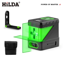 HILDA 2 Lines Laser Level Self Levelling Green Beams Laser Horizontal Vertical Cross Line Mini Laser Level