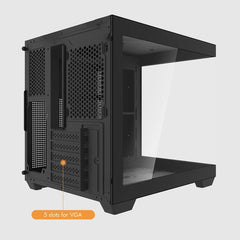 حافظة كمبيوتر Aigo 275P بغرفة مطلة على البحر وكمبيوتر ألعاب مكتبي M-ATX ولوحة أم ITX وخزانة ألعاب كمبيوتر من الزجاج المقسّى على الوجهين