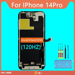 شاشة عرض رقمية تعمل باللمس بديلة من Incell/OLED/OEM لهاتف iPhone 14 Pro تجميع شاشة Face ID True Tone Soft OLED