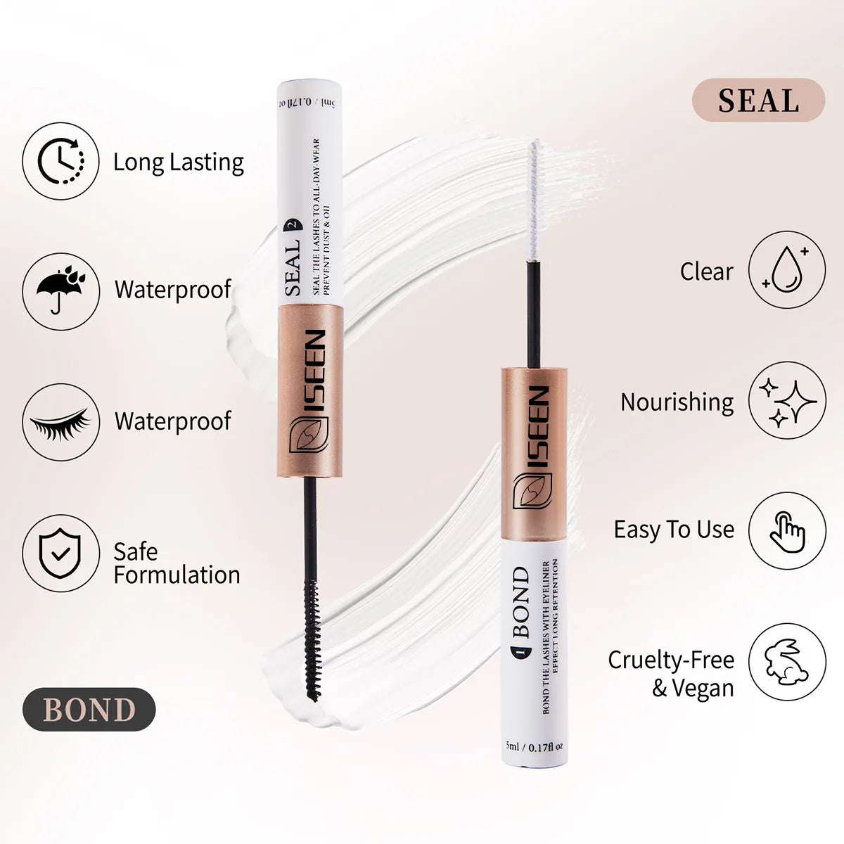 ISEEN DIY Lash Extension Mix Styles Lash Clusters Individual with Bond&Seal Remover Tweezers Lash Brush for Self Application