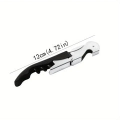 1pc Premium Stainless Steel Wine Bottle Opener - Multi-Functional Cork Screw & Beer Cap Remover for Bar, Kitchen, Home Use