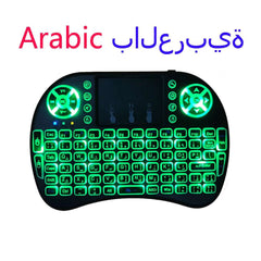I8 Mini Keyboard M9 Wireless 2.4G Backlit English Russian French Spanish Portugal Fly Air Mouse Touchpad for Android TV Box PC