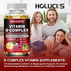 Vitamin B Complex Supplement - B1, B2, B3, B5, B6, B7, B8, B9, B12 with Vitamin C, Choline, Inositol - Energy, Brain & Heart
