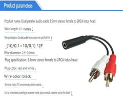 Lotus Revolution 2 Lotus Seat RCA Revolution 2RCA أنثى 1RCA أنثى 2RCA ذكر كابل صوت لمدة دقيقة واحدة كابل AV