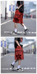 2024 Black Cool Cargo Shorts for Men and Women Couples Thin Loose Dopamine Sports Casual Korean Hip Hop Outwear Shorts Men