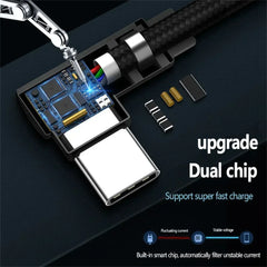 40W 5A USB To Type C Fast charge Weave Data Cable 90 Degree Phone Charger Cable For iPhone Xiaomi Redmi Huawei USB Charging Wire