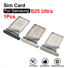 قطعة بديلة لحامل بطاقة SIM المزدوجة لهاتف Samsung Galaxy S25Ultra، باللون الأسود والفضي والذهبي