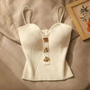 1 Piece Summer New Upscale Small Perfume Style Knitted Chest Halter Undershirt Undershirt inside the WOMEN'S External Wear Sleev - Mumzar