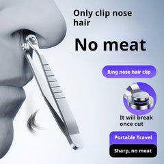 1Pc Stainless Steel Manual Round Head Nose Hair Clip Travel Portable Sharp Nose Hair Cleaning Tool