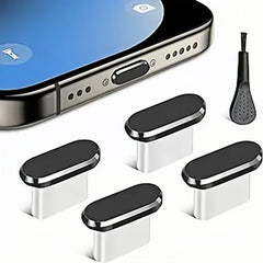 4Pcs USB C Dust Plug With Cleaning Brush Anti Dust USB-C Plug Cover Charging Port Cover Caps  For iphone Samsung All Smart Phone