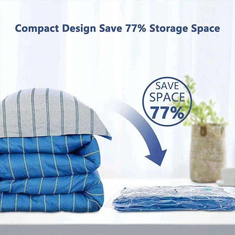 1-8PCS Vacuum Bag and Pump Cover for Clothes Storing Large Plastic Compression Empty Bag Travel Accessories Storage Container