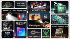 【World Premiere】Ulefone Armor 34 Pro 5G AI Rugged Phone 25500mAh Up to 32GB+512GB Built-in Projector 120Hz 6.95" NFC Smartphone