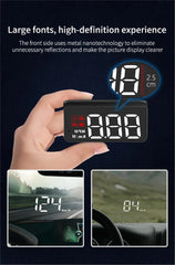 شاشة M3 HUD Obd2 للكمبيوتر الموجود على متن السيارة وشاشة عرض أمامية للزجاج الأمامي وشاشة عرض كبيرة للخط ونظام E-OBD ونظام تحديد المواقع العالمي (GPS) مناسب لجميع السيارات M1