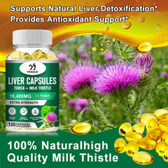 Liver Capsules Tudca + Milk Thistle Liver Detox and Cleanse for Health Promotes Liver Toxinremoval Antioxidant & Detoxifier