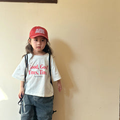 2024 Summer Fashion Loose Girl Children Letter Print T-shirt Boy Baby Cotton Short Sleeve Tees Kid Casual Tops Toddler Clothes