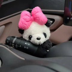 Car Interior Decoration Ornaments Car Mounted Gear Guard Decoration Panda Doll 2024 New Turn Signal Wiper Cartoon Doll