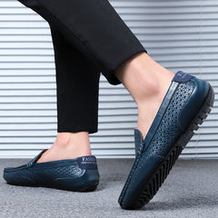 Summer Luxury Brand Men Casual Shoes Soft Genuine Leather Mens Loafers Moccasins Italian Designer Breathable Slip on Boat Shoes