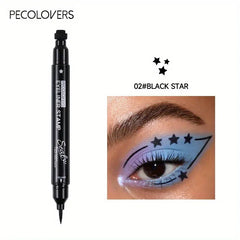 Double Head 2 in1 Liquid Eyeliner Moon Star Heart Butterfly Shapes Tattoo Stamp Quick To Dry Eye Liner Pencil Makeup Tool
