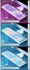K500 Pink Keyboard Mixed Color White Pink Keycaps 104 Keys Wired Gaming Keyboard for Laptop PC
