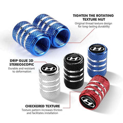 4Pcs Metal Car Wheel Tires Valve Dustproof Cover Accessories For Hyundai Ioniq Sonata Elantra Solaris Creta Accent SantaFe