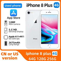 Apple iphone 8 plus 4g ios Smartphone 5.5 inch Screen 256GB ROM 2675 Battery All Colours in Good Condition used phone