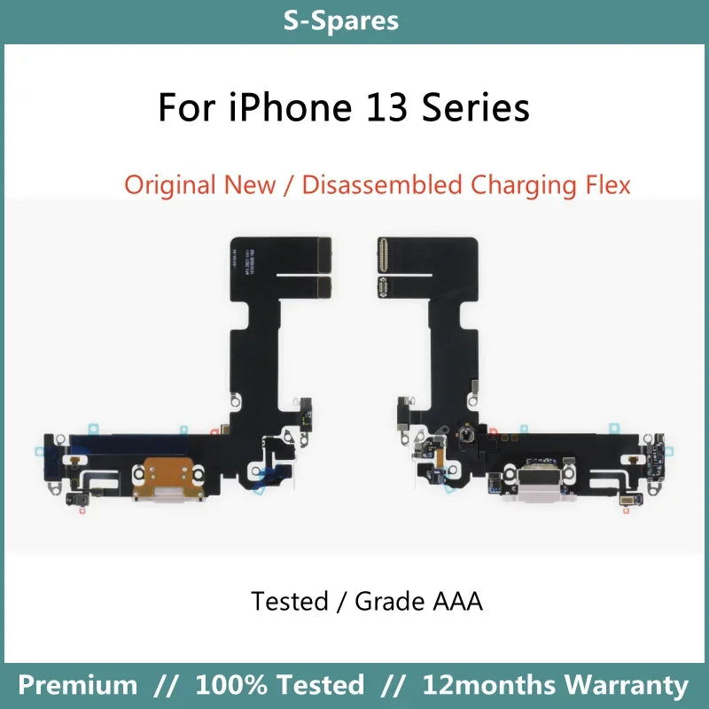 كابل مرن لموصل منفذ الشحن الأصلي الجديد أو الممزق لجهاز iPhone 13mini 13 Pro Max بديل تم اختباره بدون إعادة تشغيل