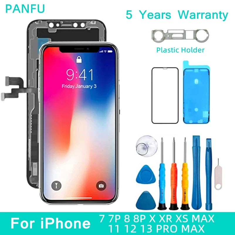 شاشة OLED جديدة لهاتف iPhone X XR XS MAX 11 12 PRO MAX شاشة LCD لهاتف iPhone 7 8 Plus X XS 11 شاشة Incell تدعم اللمس ثلاثي الأبعاد