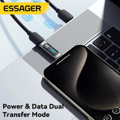 Essager USB 2.0 OTG Adapter 240W Fast Charging USB C To Type C Display Adapter OTG Connector For Samsung Xiaomi Huawei Lenovo