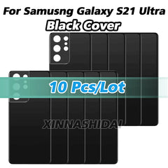 غطاء خلفي للبطارية لهاتف Samsung Galaxy S21Ultra SM-G998B SM-G998U مع زجاج للكاميرا