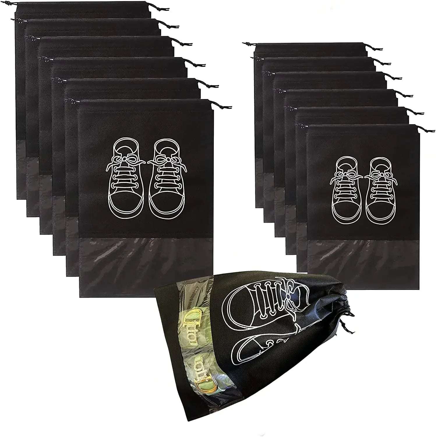 5/10PCS Shoes Storage Organizer Bags Non-Woven Shoe Dust Bags Portable Travel Shoe Bag Shoes Storage Packing Pouch Organizers