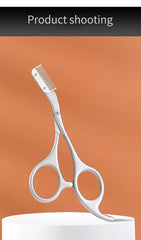 Eyebrow Scissors For Men And Women Makeup Tools One Metal Texture With Comb Eyebrow Razor Beauty Scissors Stainless Steel