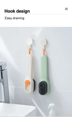 Multifunction Cleaning Shoe Brush Soft Automatic Liquid Shoe Brush Long Handle Clothes Soap Brush With Hook Clean Tool