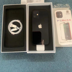 هاتف Apple iPhone 12 mini الأصلي غير مقفل بذاكرة وصول عشوائي (ROM) سعة 64/128/256 جيجابايت وشاشة 5.4 بوصة وتقنية 5G وخاصية التعرف على الوجه، جديد بنسبة 97%