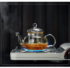 400ml/1000ml Filterable Heat-resistant Thickened Glass Teapot High Borosilicate Glass Flower Tea Pot Heatable Glass Tea Set