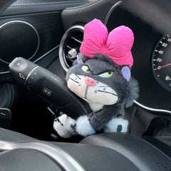 Car Cute Wiper Ornaments Plush Doll Capybara Panda Cat Turn Signal Switch Ornament Car Interior Decoration Accessories