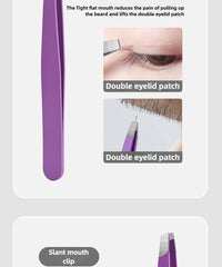 Eyebrow Tweezer 4Pcs Colorful Hair Beauty Fine Hairs Puller Stainless Steel Slanted Eye Brow Clips Removal Makeup Tools