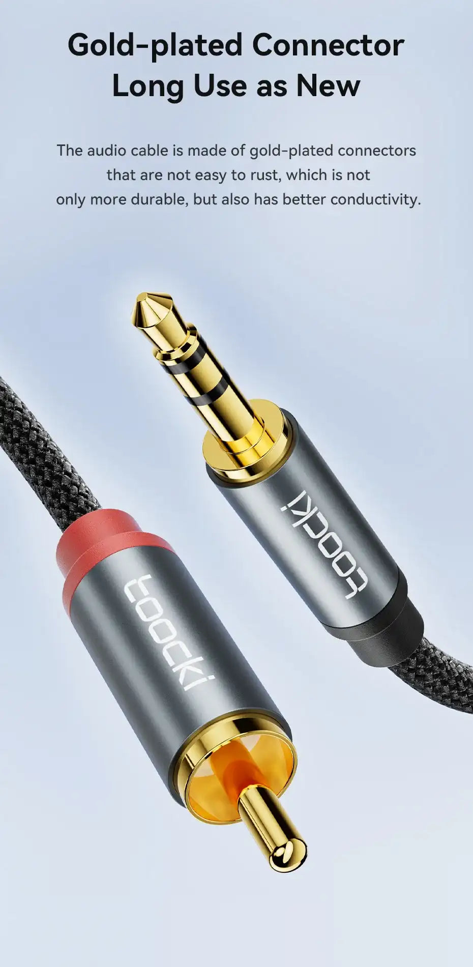 Toocki RCA Audio Cable 3.5mm Male to 2RCA Speaker Cable Male Splitter AUX 2 RCA Cord Jack for TV Box Amplifier DVD Player Wire