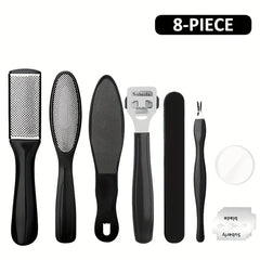 8/10 Pcs Pedicure Set Peeling and Exfoliating Calluses Foot Scrubbing Brush Stainless Steel Double-sided Foot Care Pedal Stone