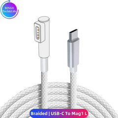 كابل شحن سريع USB Type-C إلى Magsafe1 و2 برأس مغناطيسي L / T لأجهزة MacBook Air / Pro